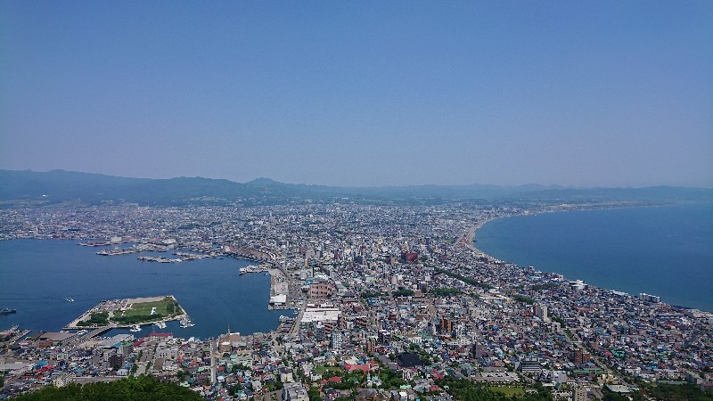 函館山から眺める函館市街