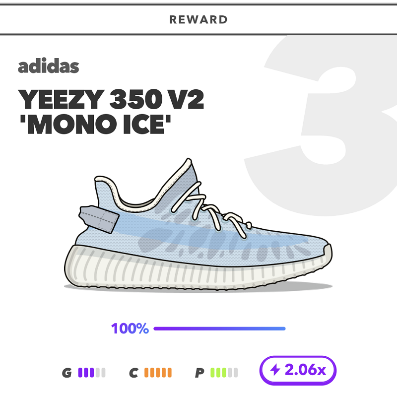 YEEZY 350 V2 'MONO ICE'のゲーム内イラスト