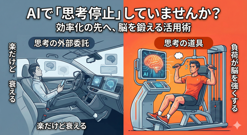 AIで「思考停止」していませんか？効率化の先にある、脳を鍛える「思考の道具」としての活用術