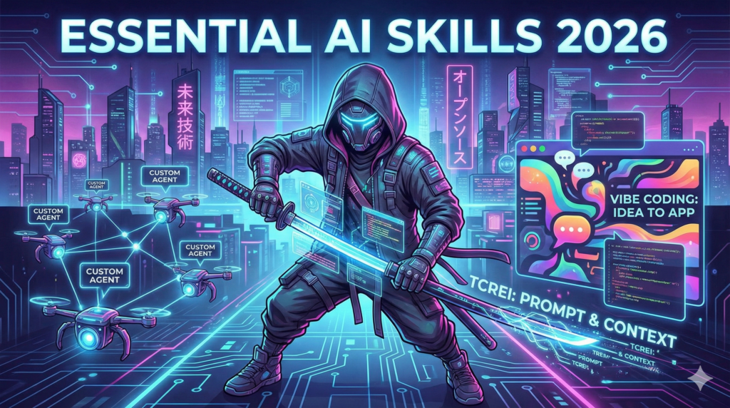 2026年に生き残るための「必須AIスキル」とは？プロンプトからVibe Codingまで、未来を切り拓く3つの極意