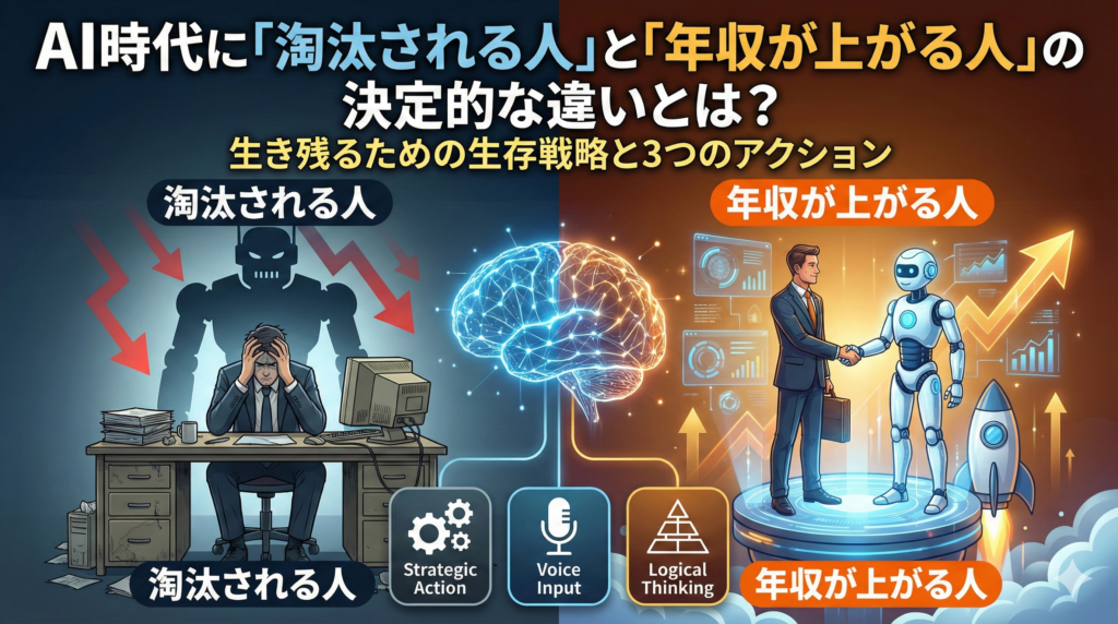AI時代に「淘汰される人」と「年収が上がる人」の決定的な違いとは？生き残るための生存戦略と3つのアクション