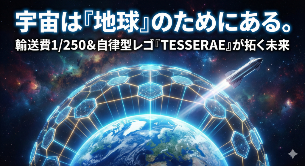 宇宙は「地球」のためにある。輸送コスト激減と自律型レゴ「TESSERAE」が拓く新時代